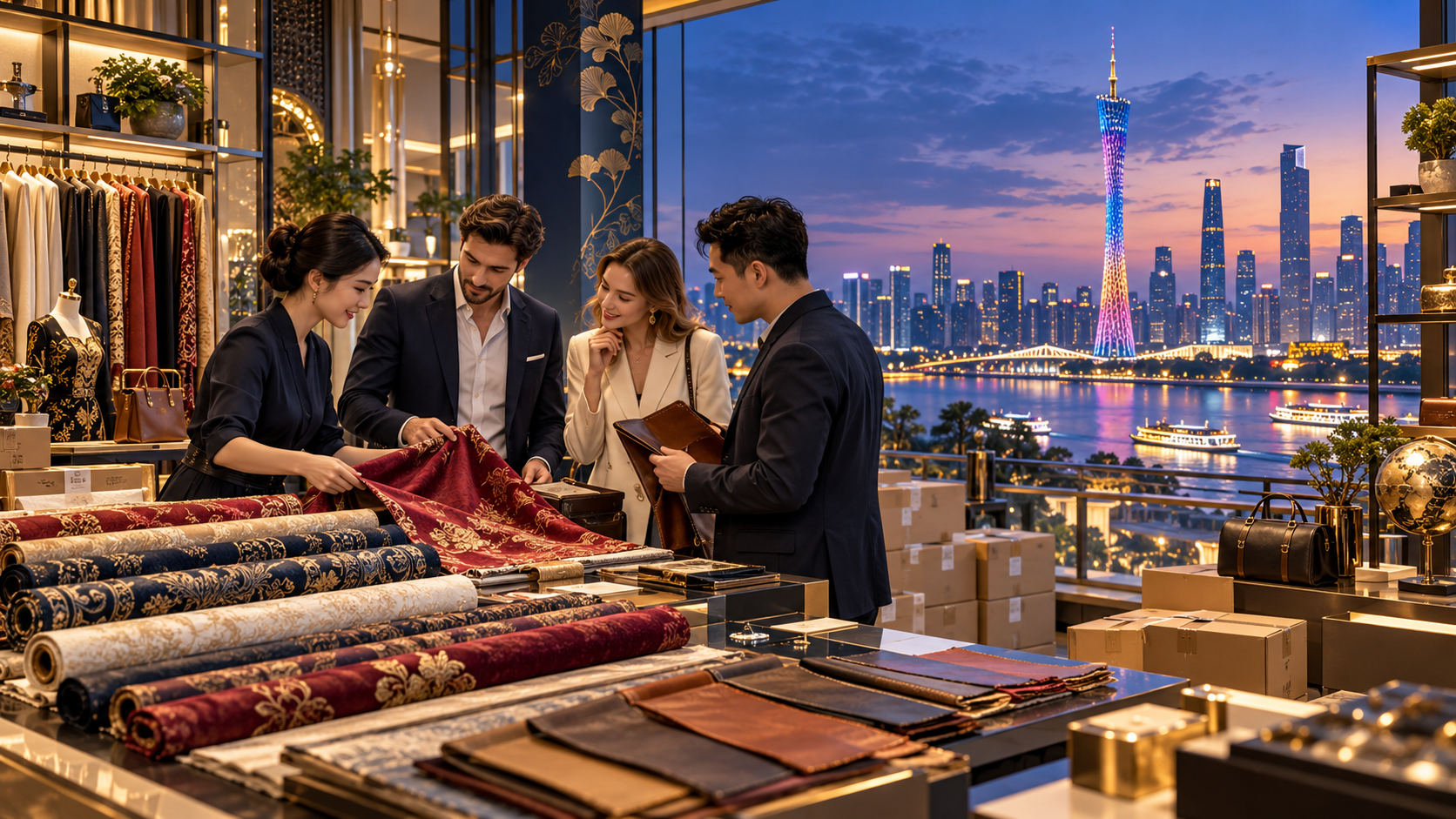 Illustration of textile sourcing in Guangzhou